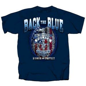 Police Back The Blue Short Sleeve T-Shirt - NEW Fast Ship